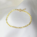 Paper Clip Chain Bracelet  – Dainty Adjustable Link Bracelet (Copy) - Sash Jewelry