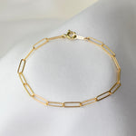 Gold Filled 2.7mm Paper Clip Chain Bracelet – Dainty Minimalist Link Bracelet - Sash Jewelry