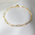 Gold Filled 2.7mm Paper Clip Chain Bracelet – Dainty Minimalist Link Bracelet - Sash Jewelry