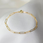 Gold Filled 2.7mm Paper Clip Chain Bracelet – Dainty Minimalist Link Bracelet - Sash Jewelry
