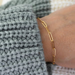 Gold Filled 2.7mm Paper Clip Chain Bracelet – Dainty Minimalist Link Bracelet - Sash Jewelry