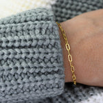 Paper Clip Chain Bracelet  – Dainty Adjustable Link Bracelet (Copy) - Sash Jewelry