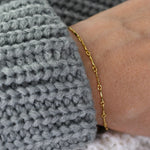 Dapped Bar Link Chain Bracelet – 1.4mm Gold Filled Dapped Bar Bracelet - Sash Jewelry