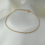 14K Gold Dainty Sparkle Chain Bracelet - Sash Jewelry