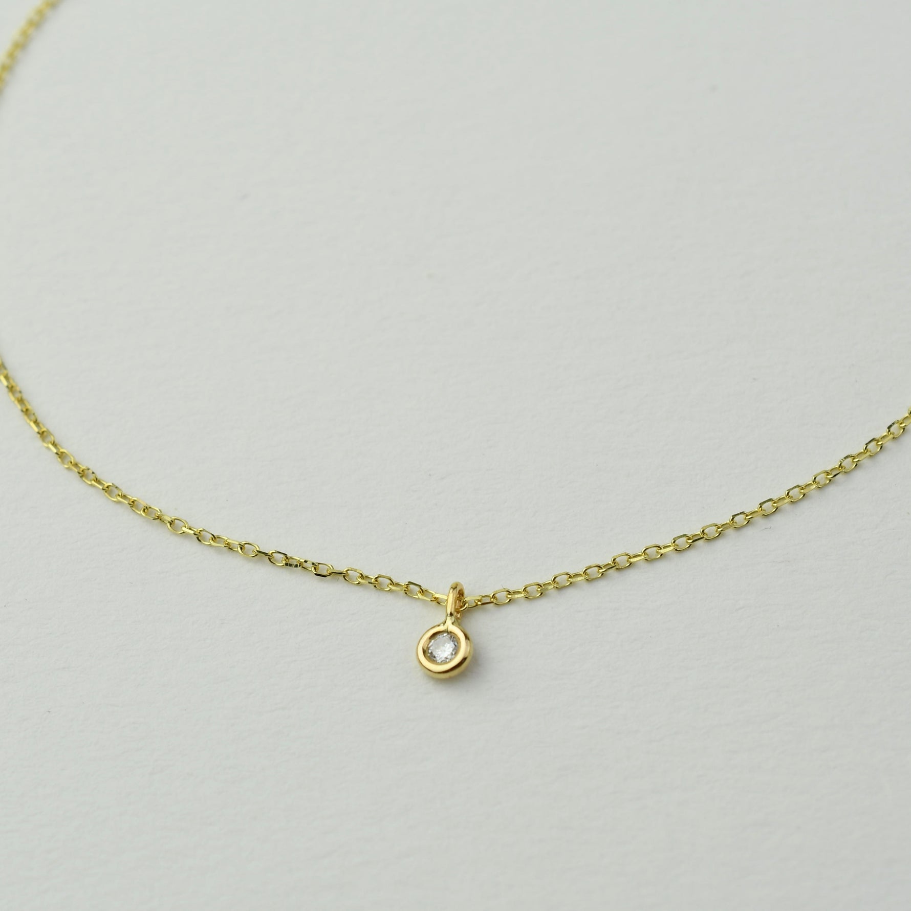 14K Solid Gold Tiny Diamond Bracelet – Delicate Gold Chain Bracelet