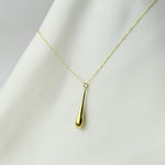 14K Gold Teardrop Pendant Necklace - Sash Jewelry