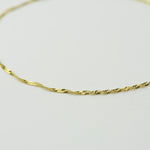 14K Gold Singapore Chain Necklace – 1.3mm Sparkly Twisted Chain - Sash Jewelry