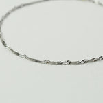 14K Gold Singapore Chain Necklace – 1.3mm Sparkly Twisted Chain - Sash Jewelry