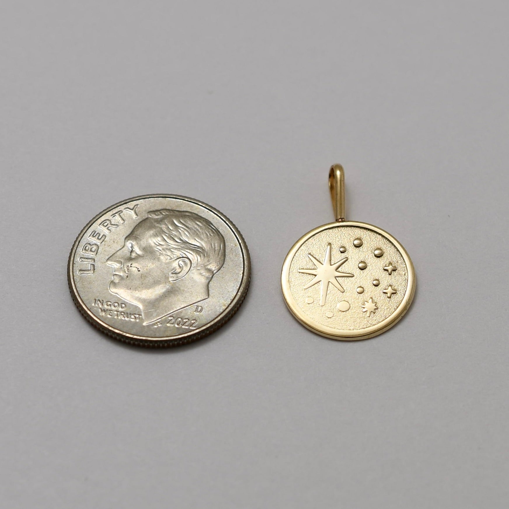 14K Gold North Star Necklace – Solid Gold Minimalist Charm Necklace - Sash Jewelry