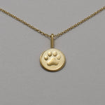 14k gold paw charm necklace 
