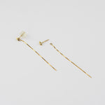 14K Gold Star Threader Earrings – Solid Gold Chain Drop Earrings - Sash Jewelry