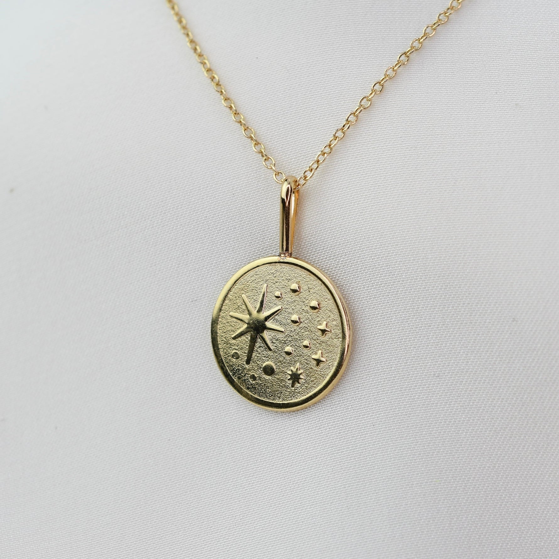 14K Gold North Star Necklace – Solid Gold Minimalist Charm Necklace - Sash Jewelry