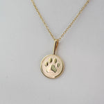 14K Gold Paw Necklace – Solid Gold Minimalist Charm - Sash Jewelry