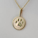 14K Gold Paw Necklace – Solid Gold Minimalist Charm - Sash Jewelry