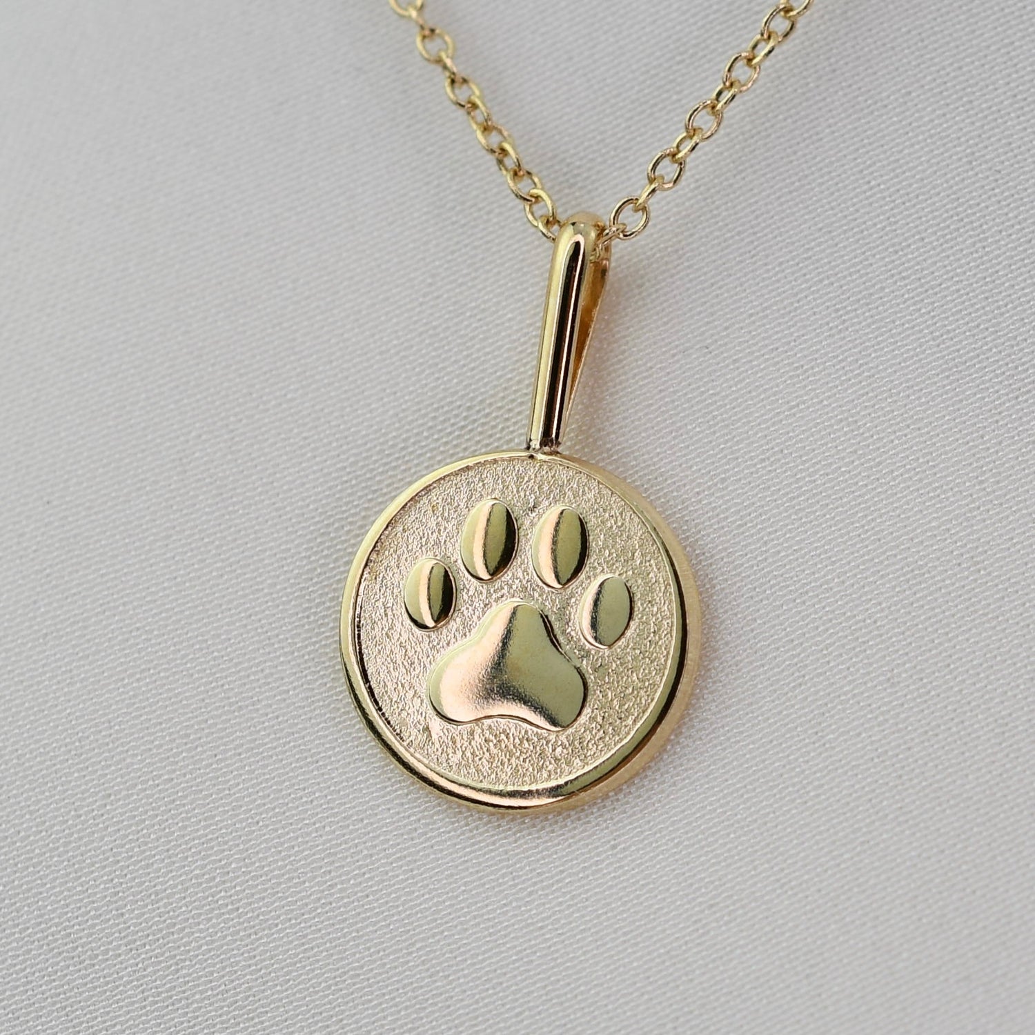 14K Gold Paw Necklace – Solid Gold Minimalist Charm - Sash Jewelry