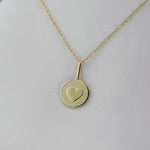 14K Gold Tiny Heart Necklace – Solid Gold Minimalist Charm - Sash Jewelry