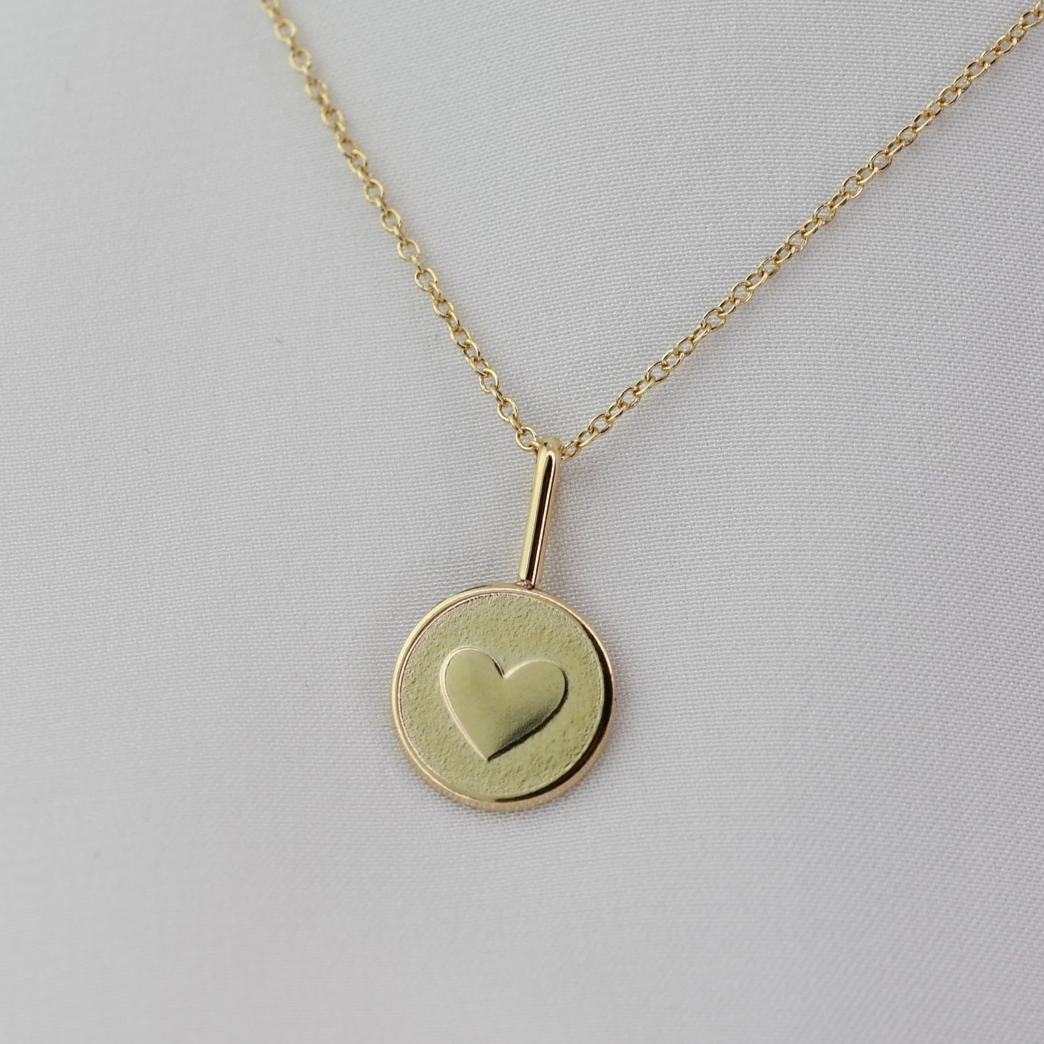 14K Gold Tiny Heart Necklace – Solid Gold Minimalist Charm