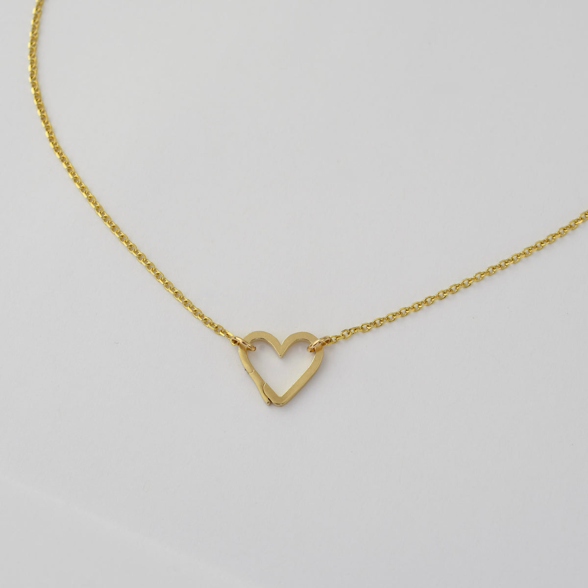 14K Gold Heart Charm Holder Necklace | Build Your Own Charm Necklace