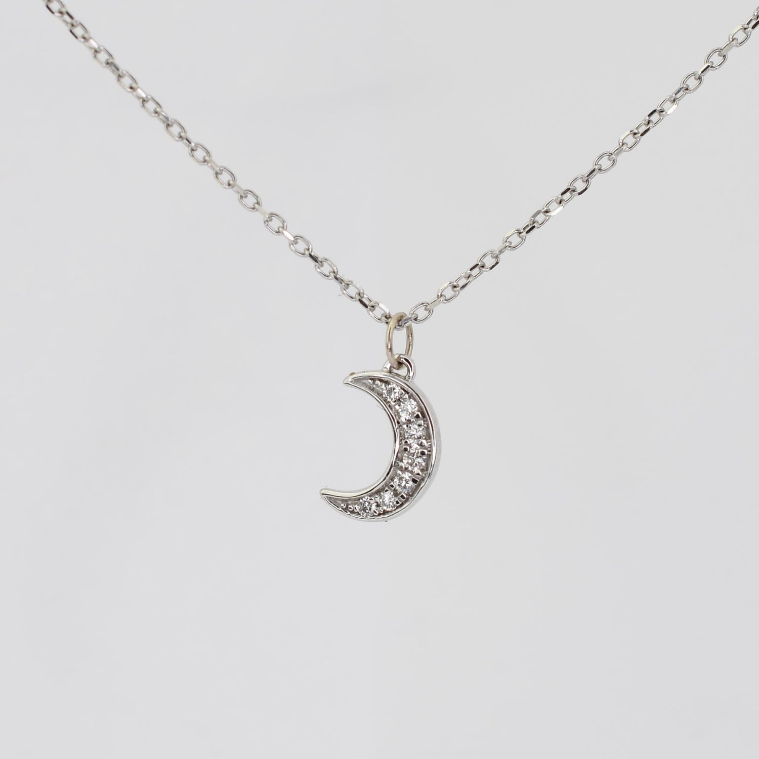 14K Solid Gold Moon Necklace – Dainty Celestial Jewelry