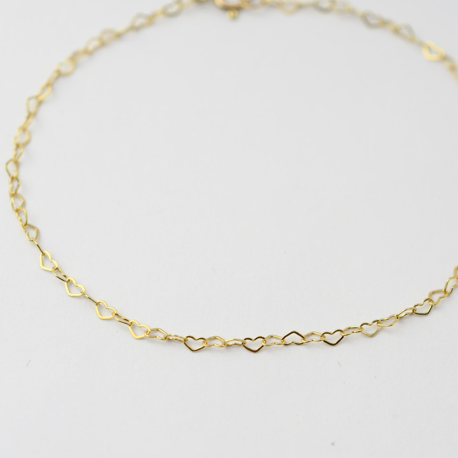 14K Gold Baby Heart Bracelet – Dainty Heart Chain Bracelet for Little Girls