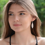 Sterling Silver Feather Earrings: Delicate Dangle Charm - Sash Jewelry