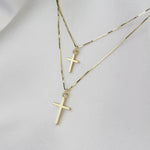 14K Gold Mother Daughter Cross Necklace Set - Sash Jewelry