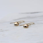 14K Gold Heart Earrings. 14K gold tiny heart earrings. Dainty earrings. Gift for her. - Sash Jewelry