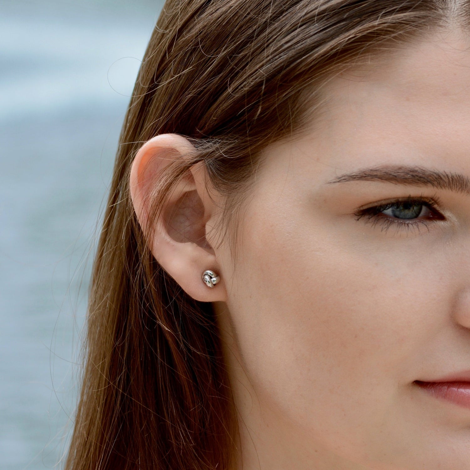 14K solid gold knot earrings. Love Knot Earrings - Sash Jewelry