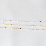 14K Solid Gold Delicate Necklace — Beaded Cable Chain (Available in Yellow, Rose, and White Gold) - Sash Jewelry