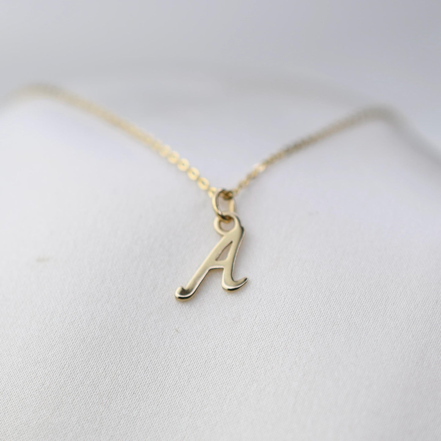 Dainty 14K Solid Gold Initial Necklace | Personalized Charm