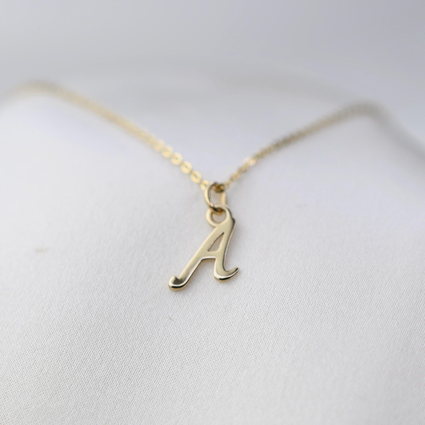 Dainty 14K Solid Gold Initial Necklace | Personalized Charm - Sash Jewelry