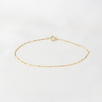 14k Gold Delicate Box Chain Bracelet - Dainty 14K Gold Bracelet. 14k gold box chain bracelet - Sash Jewelry