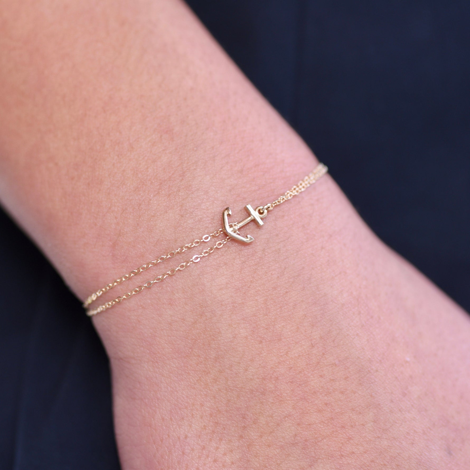 14k solid gold anchor bracelet 
