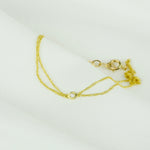 14K Gold Double Chain Diamond Bracelet – Dainty Solid Gold Bracelet - Sash Jewelry