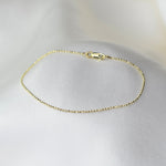 14K Gold Diamond Cut Bead Chain Bracelet - 1.1mm Bead Chain Bracelet - Sash Jewelry