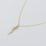 14K gold Italian horn necklace adjustable 16 17 18 inches