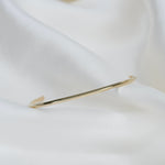 14K Solid Gold Cuff Bracelet – Minimalist Gold Cuff, Thin Open Bracelet - Sash Jewelry