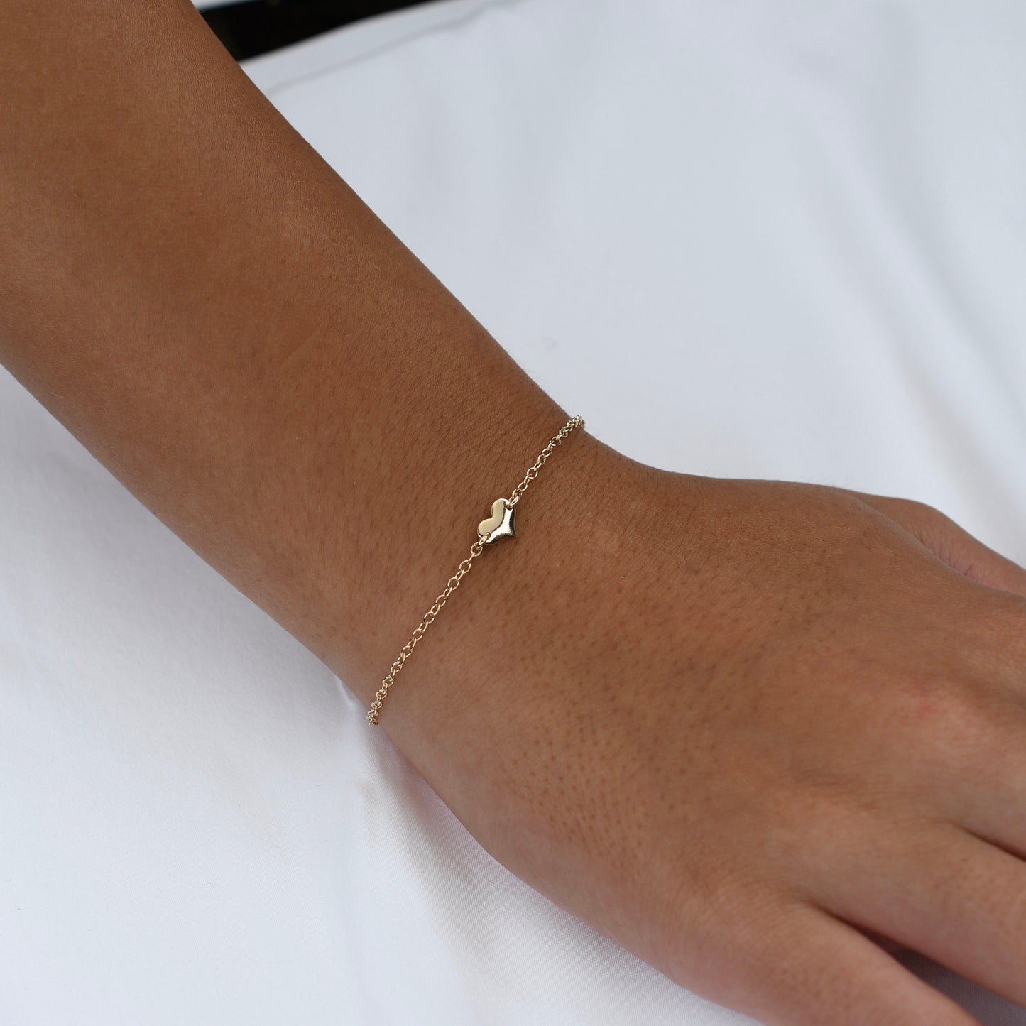 Mother Daughter Bracelet Set – 14K Gold Heart Charm Bracelets