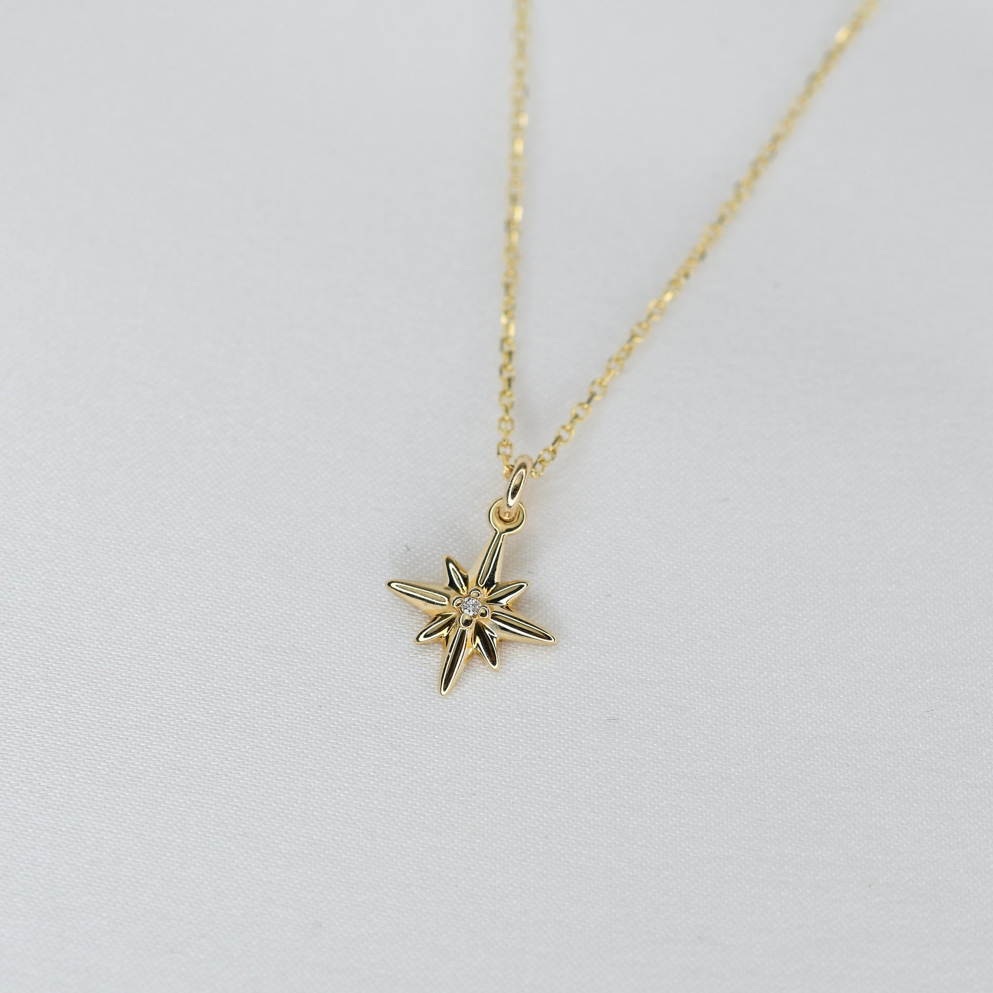 Shine bright with this dainty 14K solid gold North Star necklace, designed to symbolize guidance, protection, and inspiration.