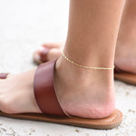 14K Gold Delicate Anklet - 14K Gold Chain Anklet - Sash Jewelry