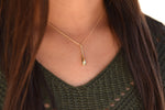 14K Gold Teardrop Pendant Necklace