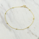 14K Gold Beaded Anklet - Sash Jewelry