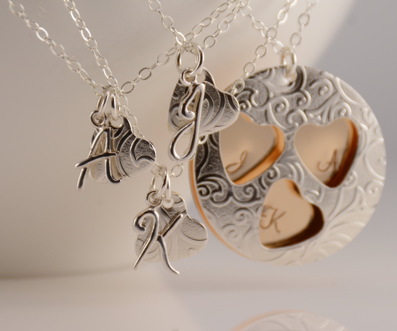 Mother Daughter Necklace Set - Personalized Family Necklace Set - Sash Jewelry