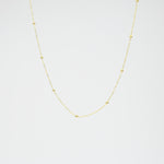 14k solid gold satellite necklace beaded cable chain necklace dainty yellow gold
