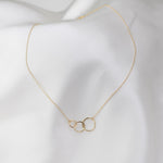 14K Gold Three Circle Necklace - Sash Jewelry