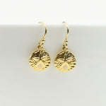 Small sand dollar earrings. Silver sand dollar earrings. Gold sand dollar earrings - Sash Jewelry