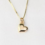 14K Solid Gold Tiny Heart Necklace | Minimal Heart Charm