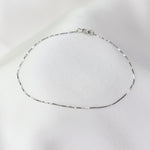 Dainty 14k White Gold Box Chain Bracelet - Delicate Minimalist Style - Sash Jewelry
