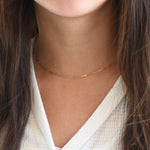 14K Gold Paper Clip Chain Necklace: Adjustable Delicate Style