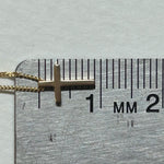 14K Solid Gold Floating Cross Necklace: Minimalist Curb Chain - Sash Jewelry